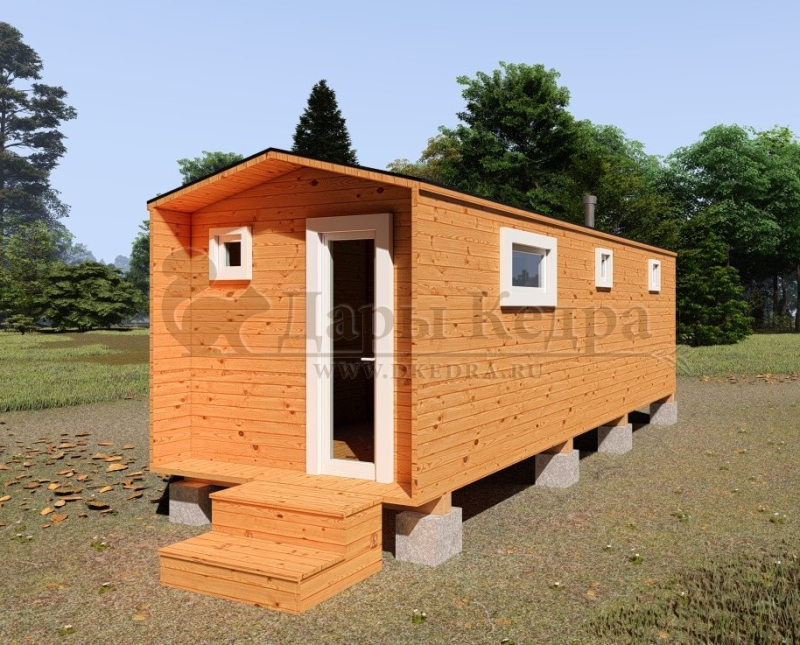 Каркасная баня Барн из кедра 6х2,2 м Каркасная баня Барн из кедра 6х2,2 м