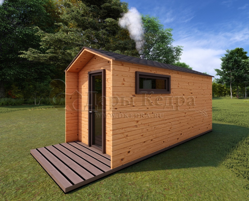 Каркасная баня Барн из кедра 4х2,2 м Каркасная баня Барн из кедра 4х2,2 м